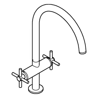 GROHE 2-Griff-Spültischbatterie Atrio 30609 C-Auslauf supersteel – Bild 3