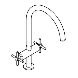 GROHE 2-Griff-Spültischbatterie Atrio 30609 C-Auslauf supersteel – Bild 4