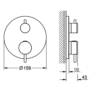 GROHE THM-Wannenbatt. Atrio 24359 FMS für 35604 2-Wege-Umstellung supersteel – Bild 5