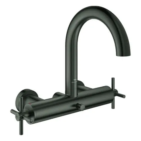 GROHE 2-Griff-Wannenbatt. Atrio 25268 Wandmontage Kreuz-Gr. hard graphite geb.