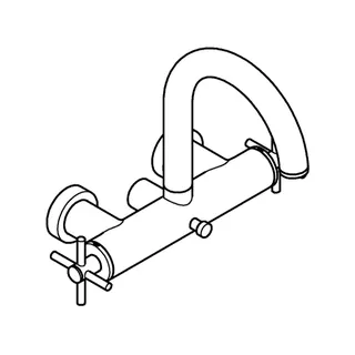 GROHE 2-Griff-Wannenbatt. Atrio 25268 Wandmontage Kreuz-Gr. hard graphite geb. – Bild 3