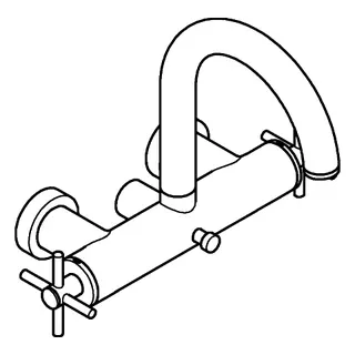 GROHE 2-Griff-Wannenbatt. Atrio 25268 Wandmontage Kreuz-Gr. hard graphite geb. – Bild 4