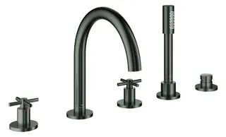 GROHE 5-L-Wannen-Kombin. Atrio 29408 FMS Kreuz-Griff hard graphite gebürstet