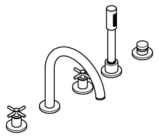 GROHE 5-L-Wannen-Kombin. Atrio 29408 FMS Kreuz-Griff hard graphite gebürstet – Bild 3