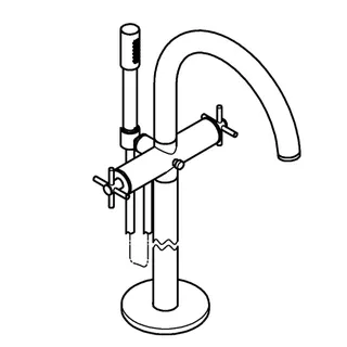 GROHE 2-Griff-Wannenbatt. Atrio 25272 FMS Bodenmontag Kreuz-Griff warm sunset – Bild 3
