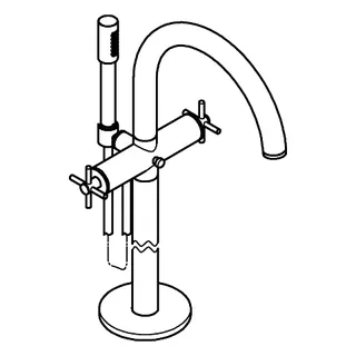 GROHE 2-Griff-Wannenbatt. Atrio 25272 FMS Bodenmontag Kreuz-Griff warm sunset – Bild 4