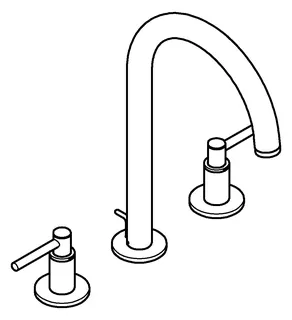 GROHE 3-Loch-Waschtisch-Batterie Atrio 20649 Rohrauslauf Hebelgriff chrom – Bild 3