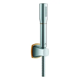GROHE Wandhalterset Grandera Stick 26901 1 Strahlart 7,6 l/min chrom/gold – Bild 2