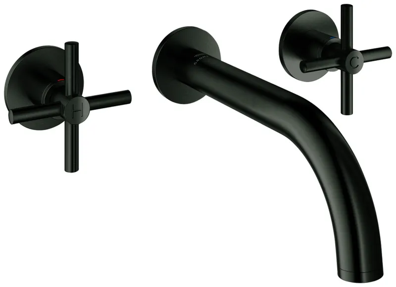 GROHE 3-Loch-Waschtisch-Batterie Atrio 20661 FMS Kreuz-Griff hard graphite gebürstet