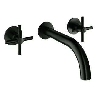 GROHE 3-Loch-Waschtisch-Batterie Atrio 20661 FMS Kreuz-Griff hard graphite gebürstet – Bild 2