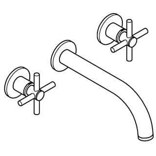 GROHE 3-Loch-Waschtisch-Batterie Atrio 20661 FMS Kreuz-Griff hard graphite gebürstet – Bild 3
