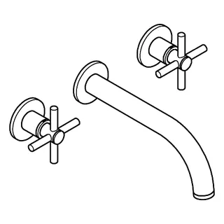 GROHE 3-Loch-Waschtisch-Batterie Atrio 20661 FMS Kreuz-Griff hard graphite gebürstet – Bild 4
