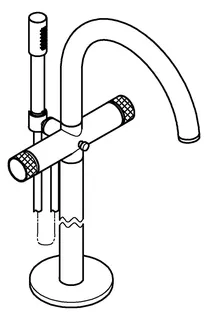 GROHE Wannenbatterie Atrio Private C. 25229 BM Knopfbetätigung hard graph. gb. – Bild 4