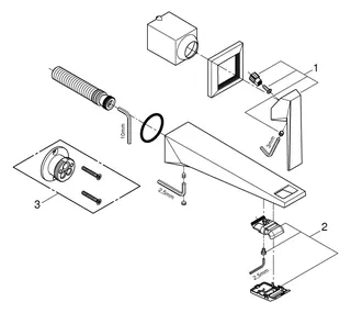 GROHE 2-L-Waschtisch-Wandbatt. Allure Brilliant 29403 FMS Ausladung 210mm supersteel – Bild 3