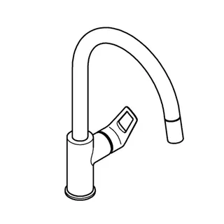 GROHE EH-Spültischbatterie BauLoop 30543 hoher Auslauf azb. Laminarbrause chrom – Bild 3