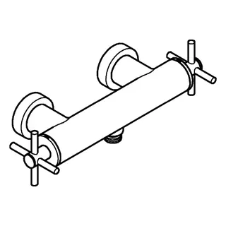 GROHE 2-Griff-Brausebatt. Atrio 26895 Wandmontage Kreuz-Griff chrom – Bild 3