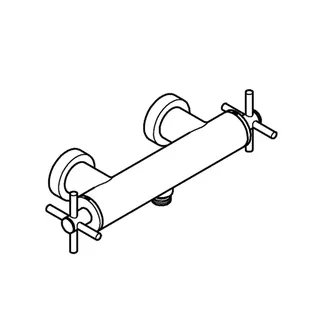GROHE 2-Griff-Brausebatt. Atrio 26895 Wandmontage Kreuz-Griff chrom – Bild 4