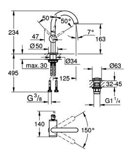 GROHE Einhand-Waschtischbatterie Atrio 24363 M-Size chrom – Bild 5