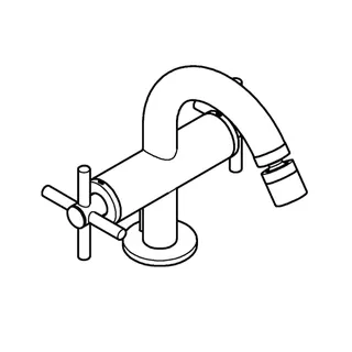 GROHE 2-Griff-Bidetbatt. Atrio 24353 Kreuz-Griff chrom – Bild 3