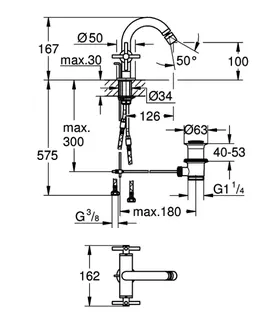 GROHE 2-Griff-Bidetbatt. Atrio 24353 Kreuz-Griff chrom – Bild 5