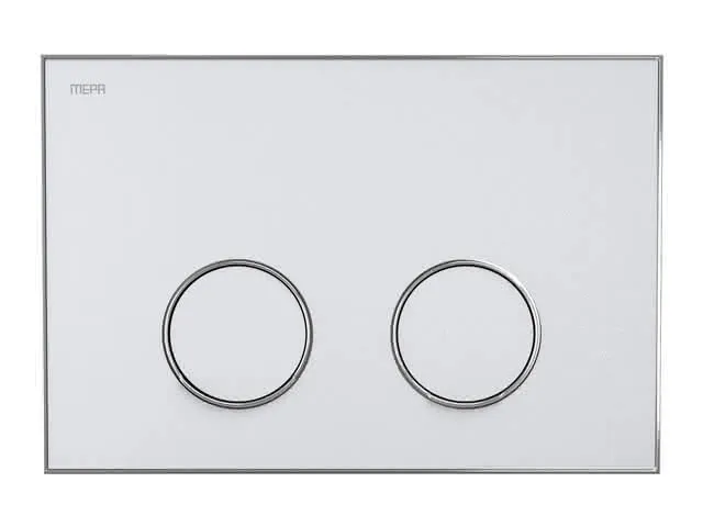 WC Betätigungsplatte MEPA Frame 2-M Laminam Weiß-Glanzchrom