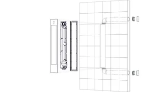 Sunshower Square Line Pure XL Org. grey nur IR 199x1238x100mm (BxHxT) – Bild 2