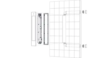 Sunshower Square Line Pure XL Black nur IR 199x1238x100mm (BxHxT) – Bild 2
