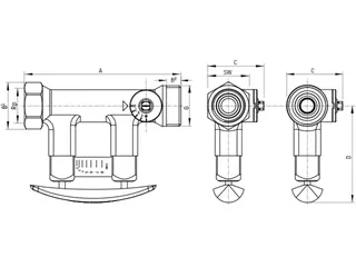 Taconova statisches Abgleichventil DN25 TacoSetter Bypass 185 DN25 10-40 l/min. – Bild 2
