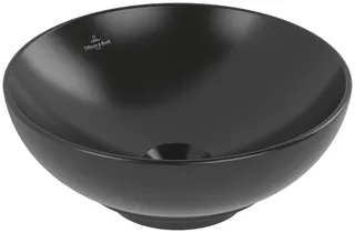ARTO-Aufsatzwaschbecken rund 380mm ohne Hahnloch m. Überl CeramicPlus Pure Black – Bild 2