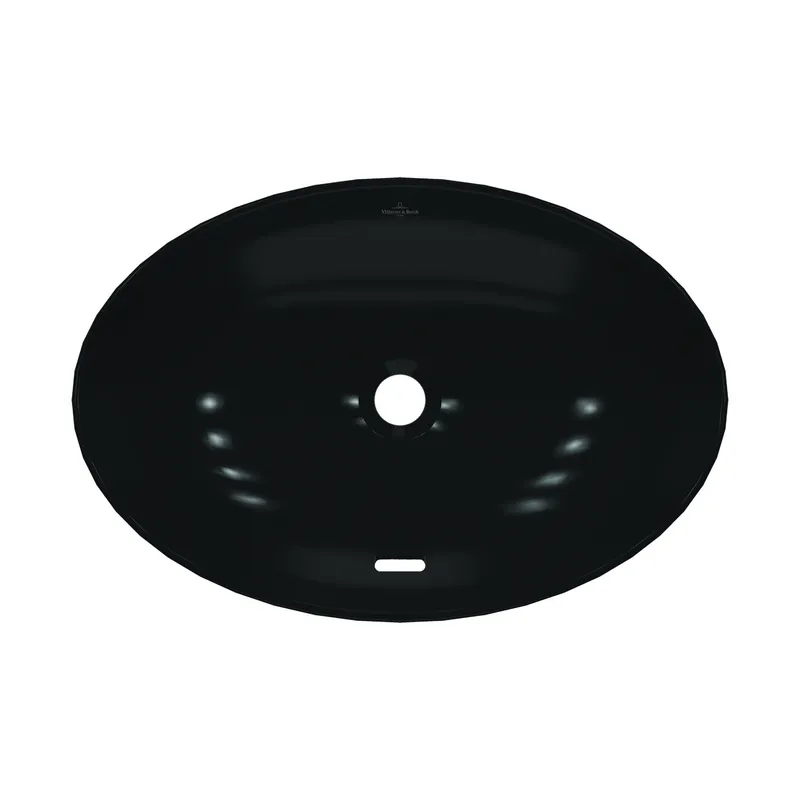 ARTO-Aufsatzwaschbecken oval 560x380mm o. Hahnl m. Überl CeramicPlus Pure Black