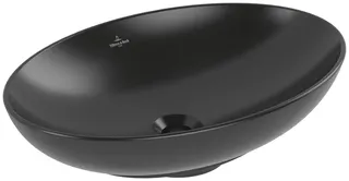 ARTO-Aufsatzwaschbecken oval 560x380mm o. Hahnl m. Überl CeramicPlus Pure Black – Bild 2