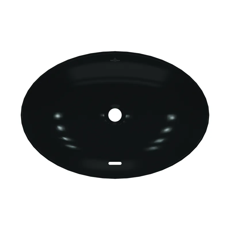 ARTO-Aufsatzwaschbecken oval 620x420mm o. Hahnl m. Überl CeramicPlus Pure Black