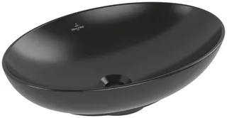 ARTO-Aufsatzwaschbecken oval 620x420mm o. Hahnl m. Überl CeramicPlus Pure Black – Bild 2
