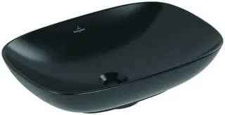 ARTO-Aufsatzwaschbecken eckig 560x380mm o. Hahnl m. Überl CeramicPlus Pure Black