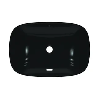 ARTO-Aufsatzwaschbecken eckig 560x380mm o. Hahnl m. Überl CeramicPlus Pure Black – Bild 2