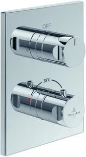 ARTO-Wannenthermostat Unterputz-Fertig- montageset 2 Verbr. Rosette eckig verchr
