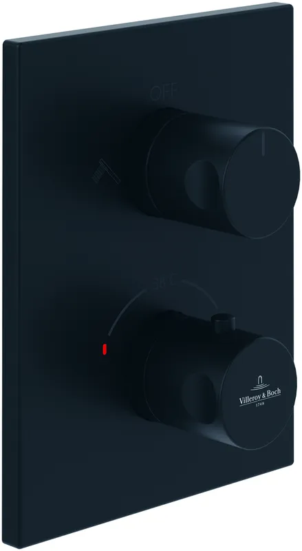 ARTO-Wannenthermostat Unterputz-Fertig- montageset 2 Verbr. eckig Matt Black