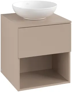 ARTO-Konsolen-Unterschrank 500mm f AWT38 1 Ausz 1 Aussch oLB C520H0 RR Macciato