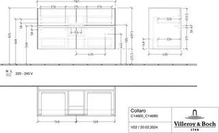 Villeroy & Boch WTUS Collaro C14600 472x609,5x1161mm Glossy Grey – Bild 3