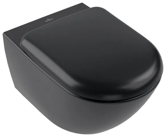 Villeroy & Boch T-WC Antao 370x560x355mm Rund wandh. Abg. waagr. m. TwistFlush Pure Black c+