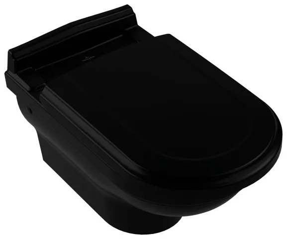 Villeroy & Boch Tiefspül-WC Hommage 370x600x410mm ov wandh. Abg. waagr. Pure Black cplus