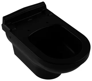 Villeroy & Boch Tiefspül-WC Hommage 370x600x410mm ov wandh. Abg. waagr. Pure Black cplus – Bild 2