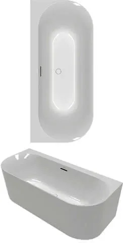 Villeroy & Boch Vorwand-Badewanne Loop&Friends OVAL 1700x 750x600mm OVAL Vorwand-Badewanne Weiß Alpin