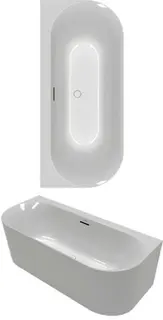 Villeroy & Boch Vorwand-Badewanne Loop&Friends OVAL 1700x 750x600mm OVAL Vorwand-Badewanne Weiß Alpin