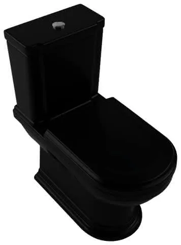 Villeroy & Boch T-WCKombi Hommage 370x725x390mm ov bodenst. Abg. waagr. Pure Black cplus