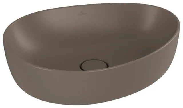 Villeroy & Boch Aufsatzwaschbecken Antao 510x400mm Asymmetrisch o. ÜL. Almond CeramicPlus