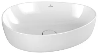 Villeroy & Boch Aufsatzwaschbecken Antao 510x400mm Asymmetrisch o. ÜL. Weiß Alpin cplus