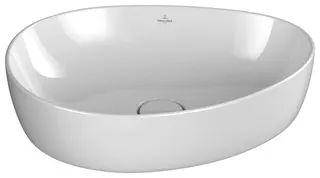 Villeroy & Boch Aufsatzwaschbecken Antao 510x400mm Asymmetrisch o. ÜL. Weiß Alpin cplus – Bild 2