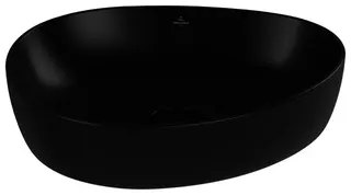 Villeroy & Boch Aufsatzwaschbecken Antao 510x400mm Asymmetrisch o. ÜL. Pure Black cplus – Bild 2