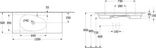 Villeroy & Boch Schrankwaschtisch Antao 1200x500mm re-eckig BP links o. ÜL. Weiß Alpin cplus – Bild 3